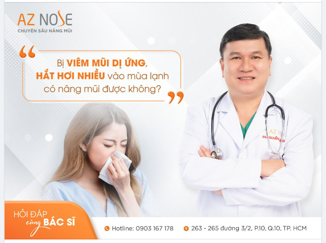 Bị v.iêm mũi d.ị ứng có nâng mũi được không