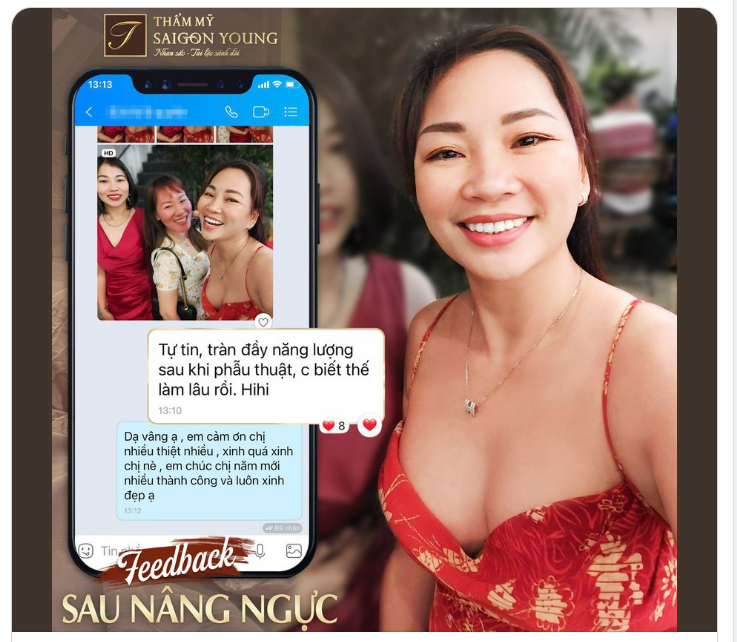 Một chiếc feedback siêu đáng yêu đến từ chị khách hàng dễ thương của Saigon Young đấy ạ.