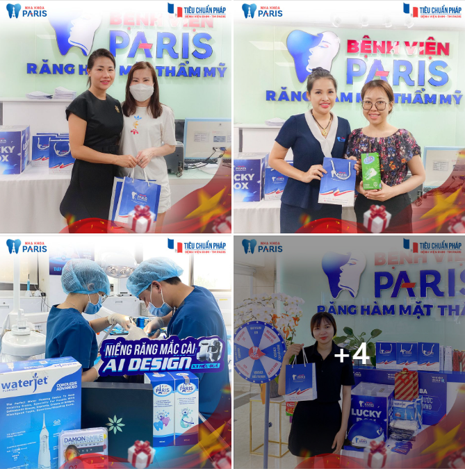 Nha khoa Paris và Bệnh viện RHM Thẩm mỹ Paris đang triển khai tặng quà cho khách hàng tháng đại lễ.