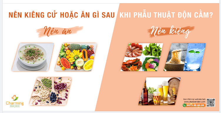 NÊN KIÊNG CỬ HOẶC ĂN GÌ SAU KHI PHẪU THUẬT ĐỘN CẰM?