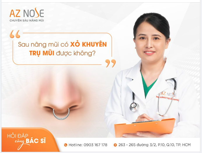 Sau nâng mũi có xỏ khuyên trụ mũi được không