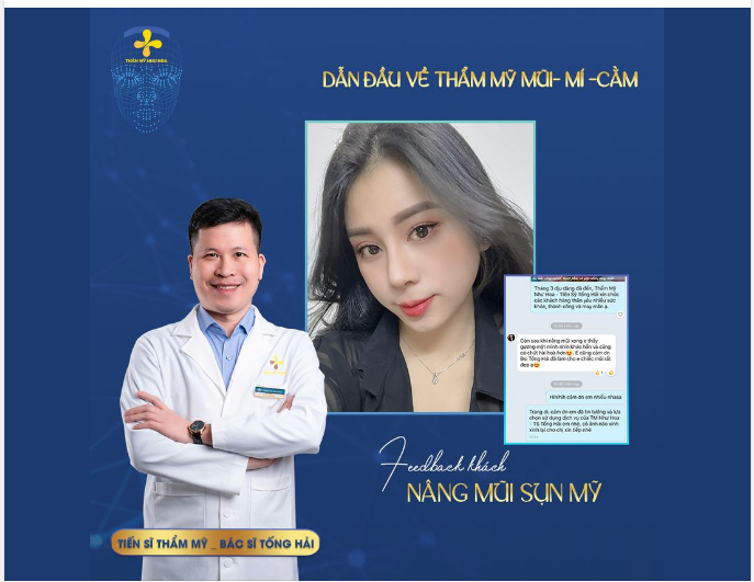 “Sau khi nâng mũi, em thấy gương mặt nhìn khác hẳn, hài hòa hơn. Cảm ơn bs Hải đã làm cho em chiếc mũi rất đẹp”.
