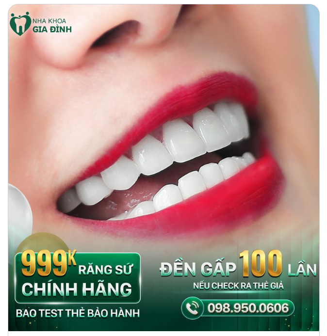 CAM KẾT CHỈ LÀM RĂNG TOÀN SỨ CHÍNH HÃNG GIÁ TỪ 999K