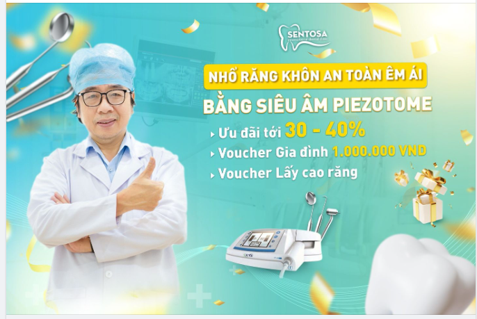 NHỔ RĂNG KHÔN AN TOÀN, ÊM ÁI BẰNG SÓNG SIÊU ÂM PIEZOTOME