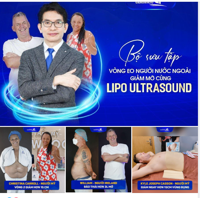 Công nghệ giảm mỡ Lipo Ultrasound - Là công nghệ được chuyển giao trực tiếp từ Hàn Quốc và thực hiện bởi chuyên gia nhiều năm kinh nghiệm từng tu nghiệp tại Xứ sở Kim chi.