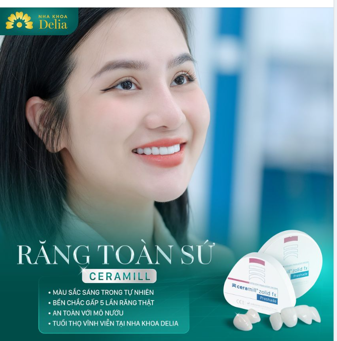 Răng toàn sứ Ceramill Đẹp trọn vẹn, an toàn tuyệt đối tại nha khoa Delia