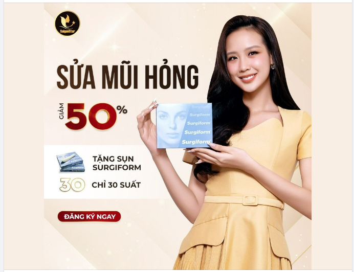 GIẢM 50% TẶNG SỤN SURGIFORM 30 SUẤT SỬA MŨI HỎNG