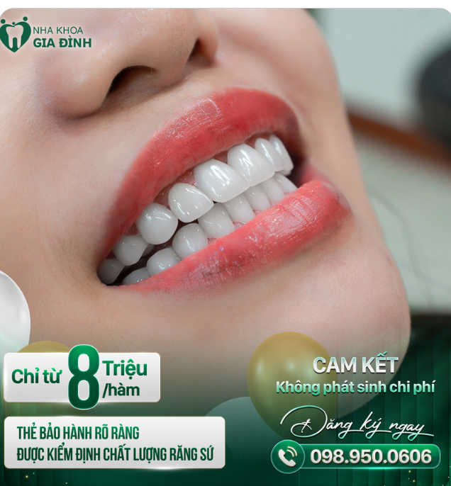 THẨM MỸ RĂNG SỨ CHỈ TỪ 8TR/HÀM: ĐẸP - BỀN - CHẮC - KHỎE, ĂN NHAI TỐT CHỈ SAU 2 LẦN HẸN