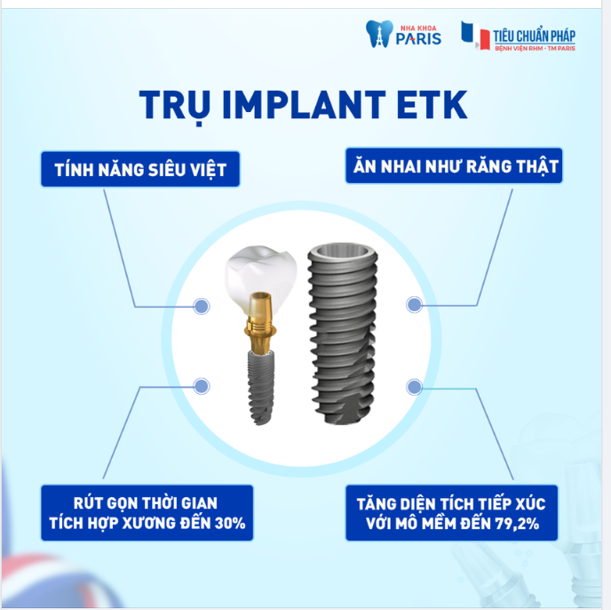 TÌM HIỂU VỀ TRỤ IMPLANT ETK - TÍNH NĂNG "SIÊU VIỆT"  - 20% ƯU ĐÃI TUẦN LỄ VÀNG
