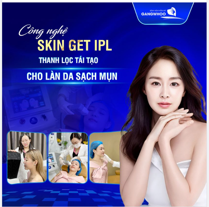 Bạn đừng lo đã có công nghệ Skin Get IPL tại Bệnh viện thẩm mỹ Gangwhoo đến giải cứu những chiếc mụn đáng ghét giúp bạn thanh lọc tái tạo cho một làn da sạch mụn.