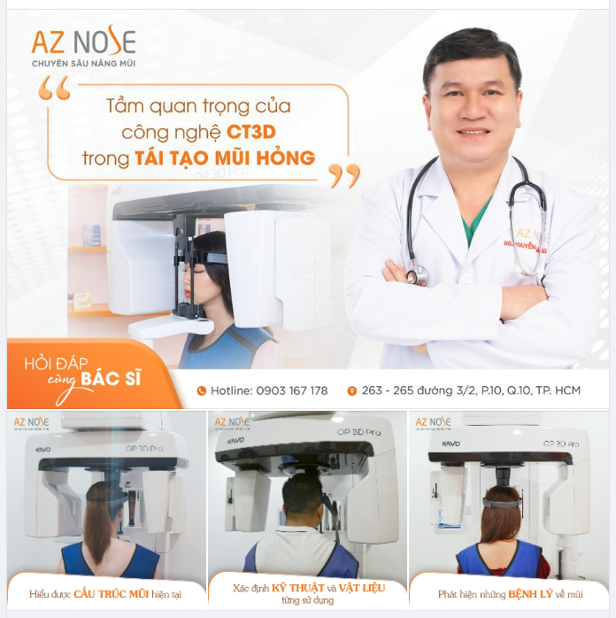 Chụp CT3D có vai trò quan trọng như thế nào trong tái tạo mũi h.ỏng?