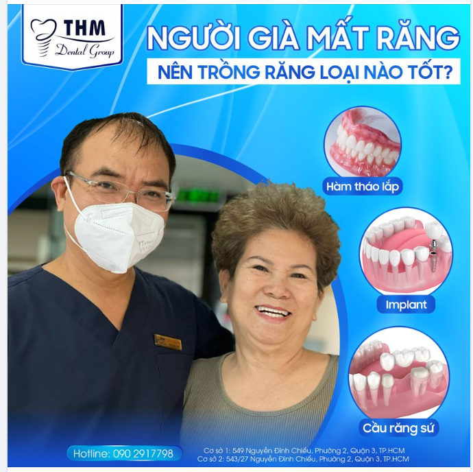 NGƯỜI GIÀ MẤT RĂNG NÊN TRỒNG RĂNG LOẠI NÀO TỐT?