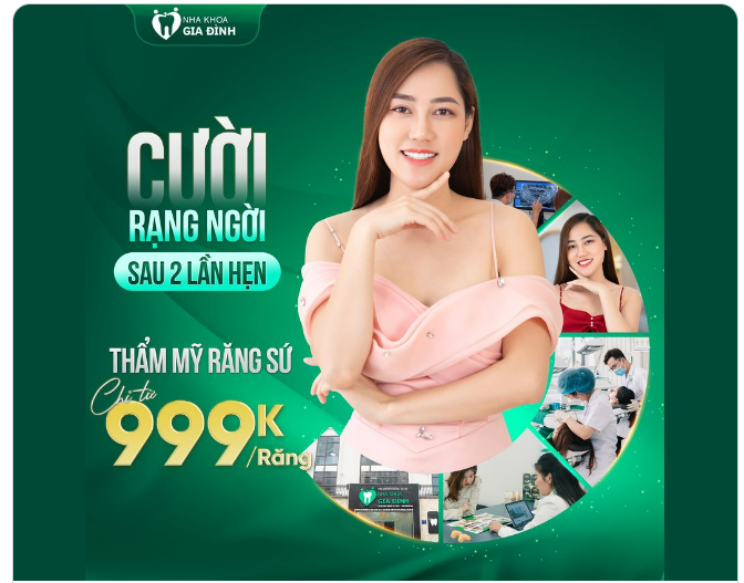 CƯỜI RẠNG NGỜI CHỈ SAU 2 LẦN HẸN VỚI THẨM MỸ RĂNG SỨ CHỈ TỪ 999K