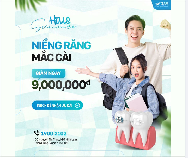 TOP 1  NIỀNG RĂNG TẠI PEACE DENTISTRY VÀ NHẬN SIÊU ƯU ĐÃI