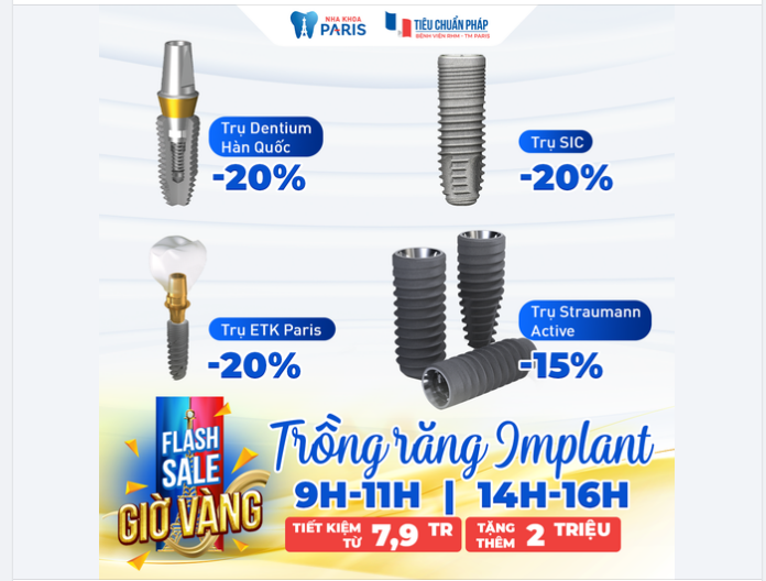 FLASH SALE GIỜ VÀNG - LIÊN HOÀN ƯU ĐÃI TRỒNG RĂNG