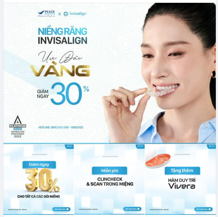 ƯU ĐÃI INVISALIGN lớn chưa từng có tại Peace Dentistry với sự tài trợ từ Invisalign Vietnam:
