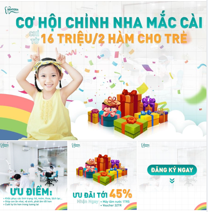 CƠ HỘI CHỈNH NHA MẮC CÀI CHỈ TỪ 16 TRIỆU/2 HÀM CHO TRẺ