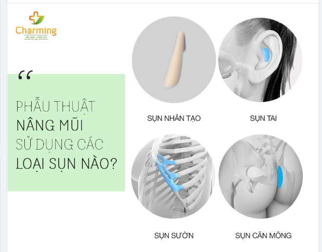 CÁC LOẠI SỤN NÀO ĐƯỢC CHARMING SỬ DỤNG TRONG PHẪU THUẬT NÂNG MŨI?'