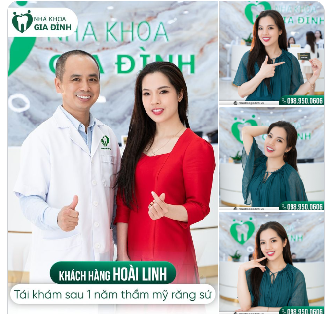 BÁC SĨ DA LIỄU HOÀI LINH XINH ĐẸP RẠNG NGỜI TÁI KHÁM SAU 1 NĂM THẨM MỸ RĂNG SỨ