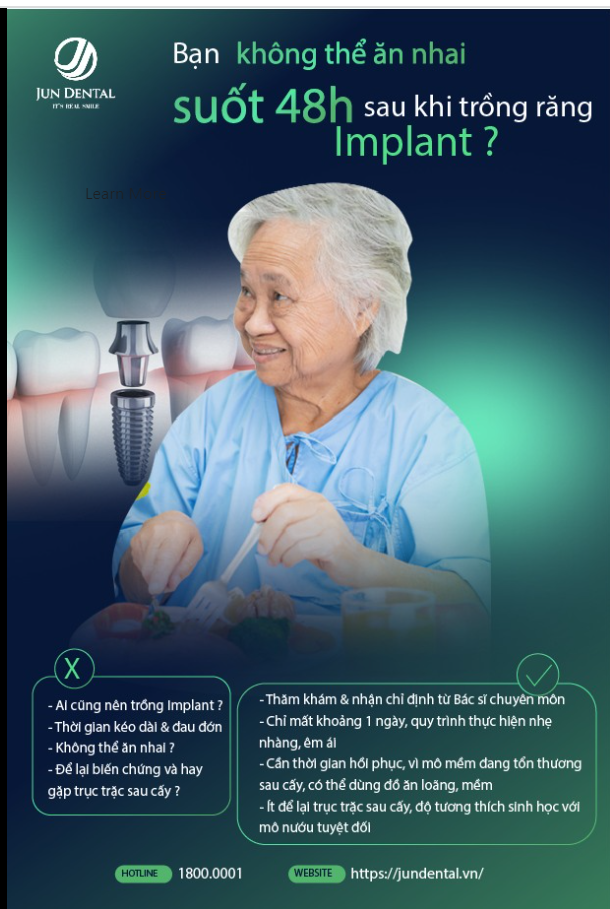 Chỉ định từ bác sĩ sau phẫu thuật liệu pháp điều trị tiên tiến Implant