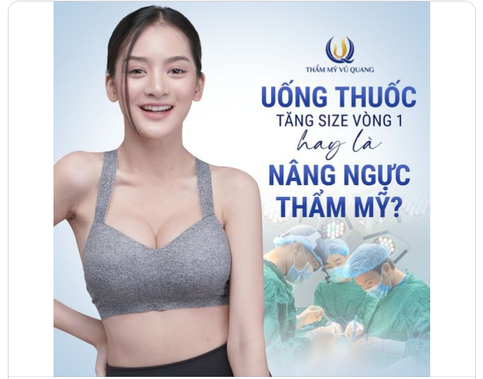 Nên UỐNG THUỐC TĂNG SIZE VÒNG 1 hay THẨM MỸ NÂNG NGỰC ĐẶT TÚI