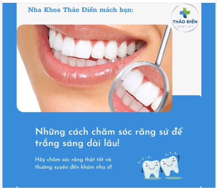 Sau khi bọc răng sứ, bạn cần chú ý vệ sinh răng miệng kĩ càng, có chế độ ăn uống khoa học để duy trì 1 hàm răng sáng bóng lâu dài. Cụ thể: