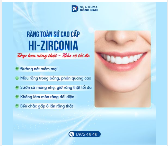 ĐƯỜNG NÉT MỀM MẠI, VỪA TRONG, VỪA MỎNG THÌ CHỈ CÓ RĂNG TOÀN SỨ CAO CẤP HI-ZIRCONIA