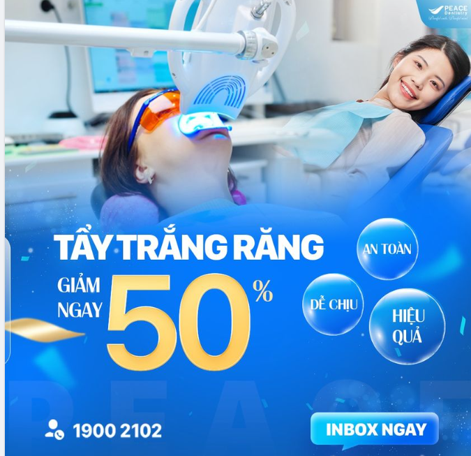 TẠM BIỆT RĂNG Ố VÀNG VỚI ƯU ĐÃI GIẢM 50% TẨY TRẮNG RĂNG