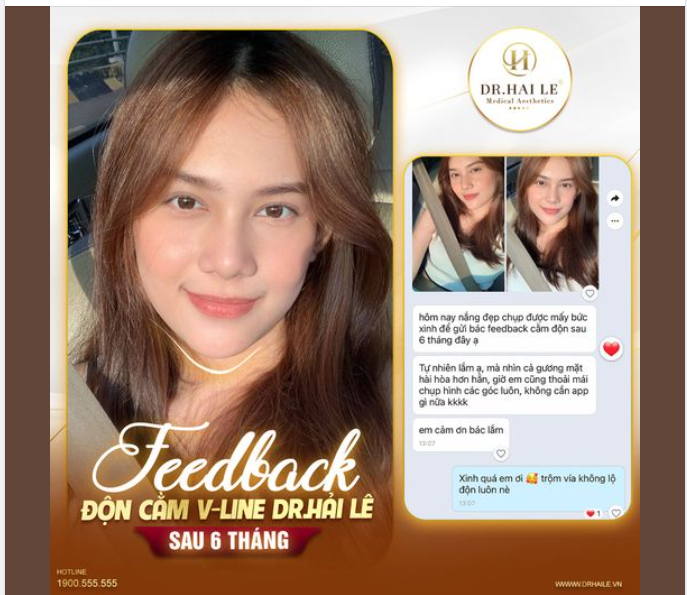 Bạn khách đã gửi cho Dr.Hải Lê những tấm feedback cực xinh sau 6 tháng ...