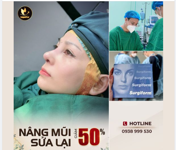 NÂNG MŨI SỬA LẠI GIẢM 50% TẶNG VOUCHER LÊN ĐẾN 20TRĐ - MIỄN PHÍ CHỤP CT 3D