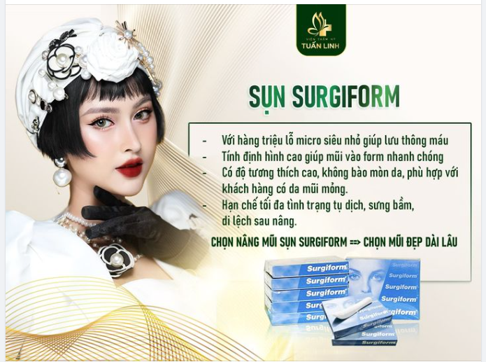 SURGIFORM là vật liệu được Cục quản lý Thực phẩm và Dược phẩm Hoa Kỳ (FDA) công nhận độ an toàn.