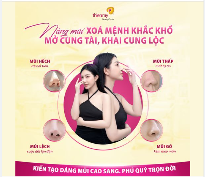 Mũi thấp gây mất tự tin. - Mũi gồ đường tình duyên kém may mắn - Mũi hếch hao tài vận. - Mũi lệch, khiến cuộc lận đận.