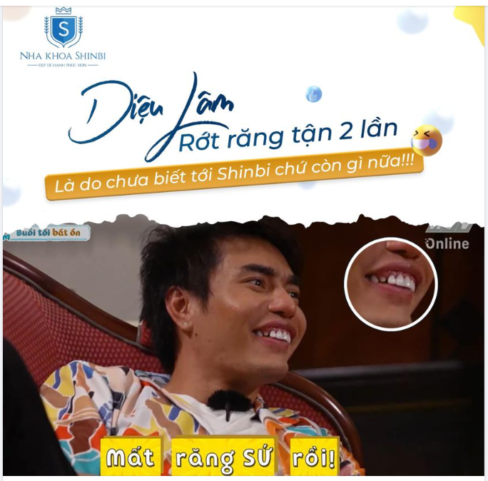 Ai quen Diệu Lâm nhắn giùm Shinbi được không ạ Không nên để rớt răng sứ lần 3 đâu nha!!!!