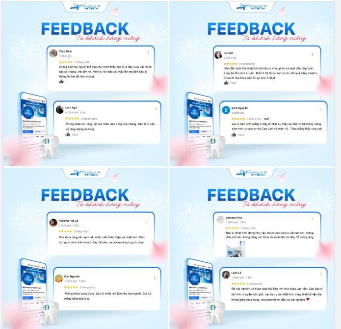 CÙNG ĐỌC “FEEDBACK” CỦA KHÁCH HÀNG NIỀNG RĂNG TẠI LẠC VIỆT INTECH!
