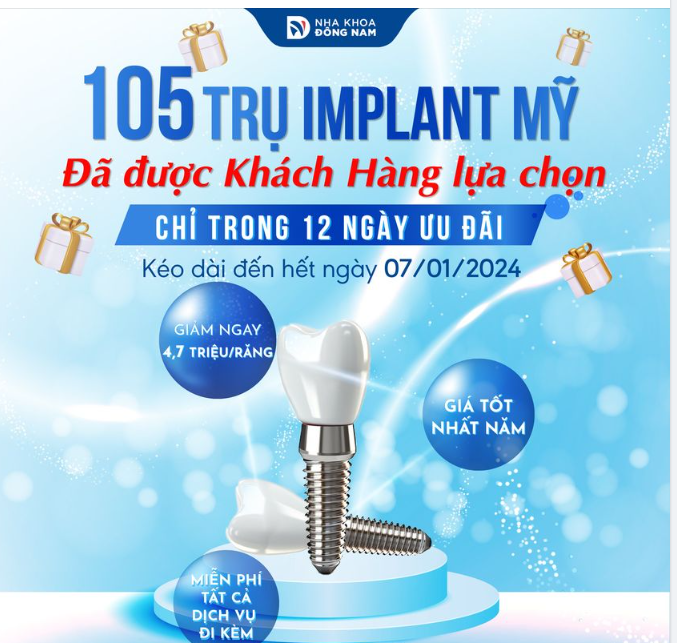 Trong vòng 12 ngày ưu đãi đã có 105 trụ Implant Mỹ Superline được cấy ghép.