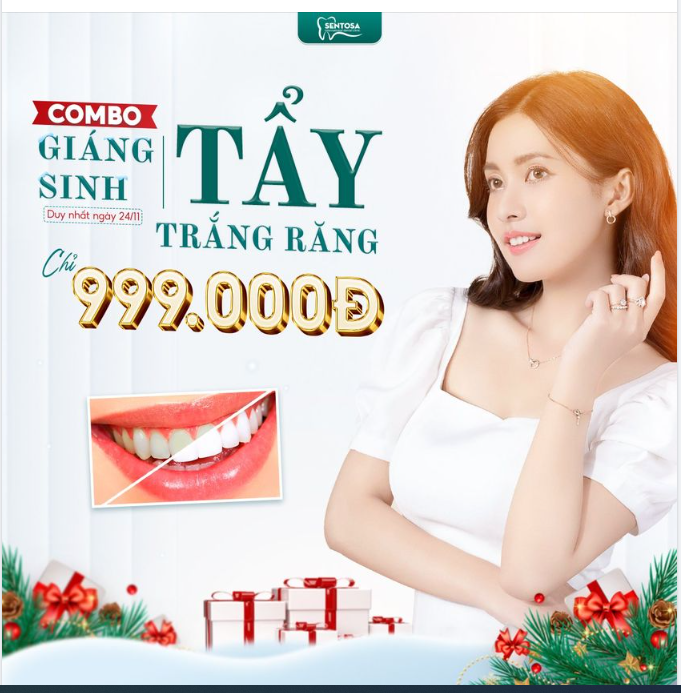 COMBO GIÁNG SINH TẨY TRẮNG RĂNG CHỈ 999K