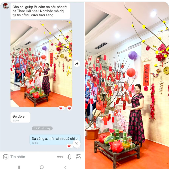 Chị Nhật đã làm răng thẩm mỹ tại Nha khoa Gia Đình cách đây hơn 2 tháng rồi và chị vẫn hay gửi những lời phản hồi tích cực về cho bác sĩ của chúng tôi.
