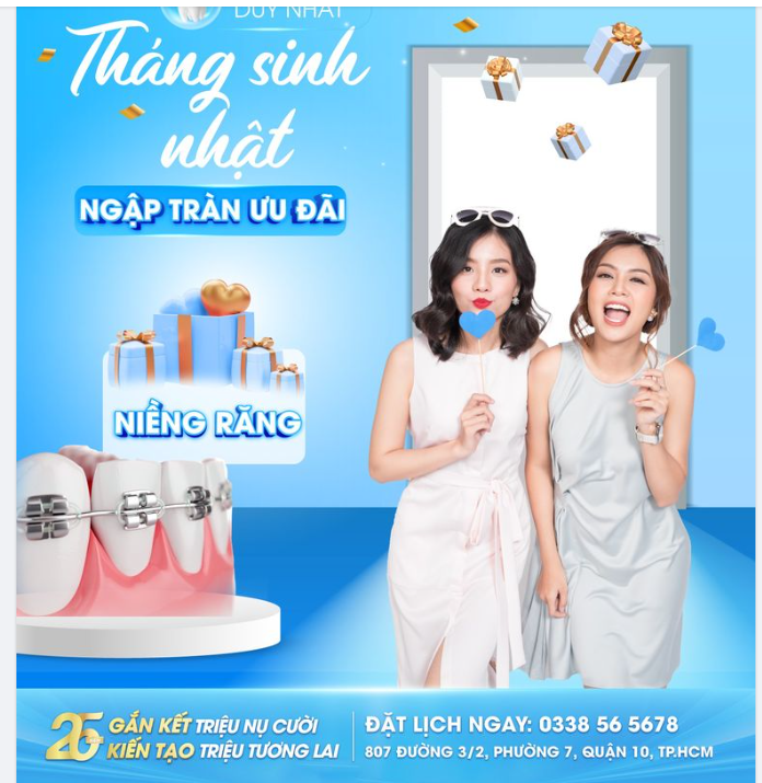 DUY NHẤT THÁNG SINH NHẬT, NGẬP TRÀN ƯU ĐÃI NIỀNG RĂNG