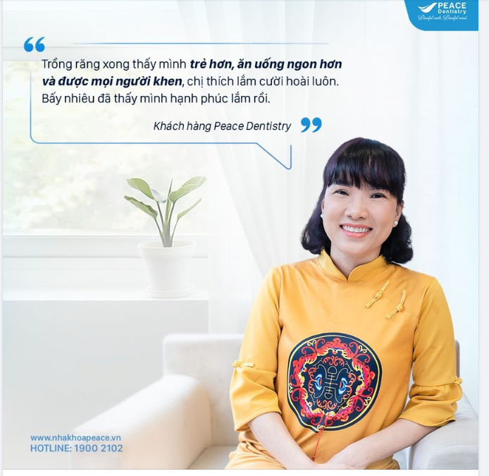Một vài chia sẻ tâm đắc từ chị khách hàng yêu quý sau khi trồng răng Implant tại Peace Dentistry để cải thiện nụ cười khoẻ và tự tin hơn.