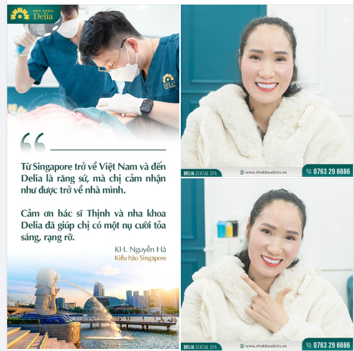 Chị có rất nhiều bạn đã làm răng sứ tại Delia, chị thấy rất đẹp nên đã quyết định đi làm.