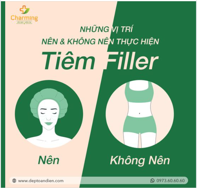 NHỮNG VỊ TRÍ TRÊN CƠ THỂ CÓ THỂ TIÊM FILLER