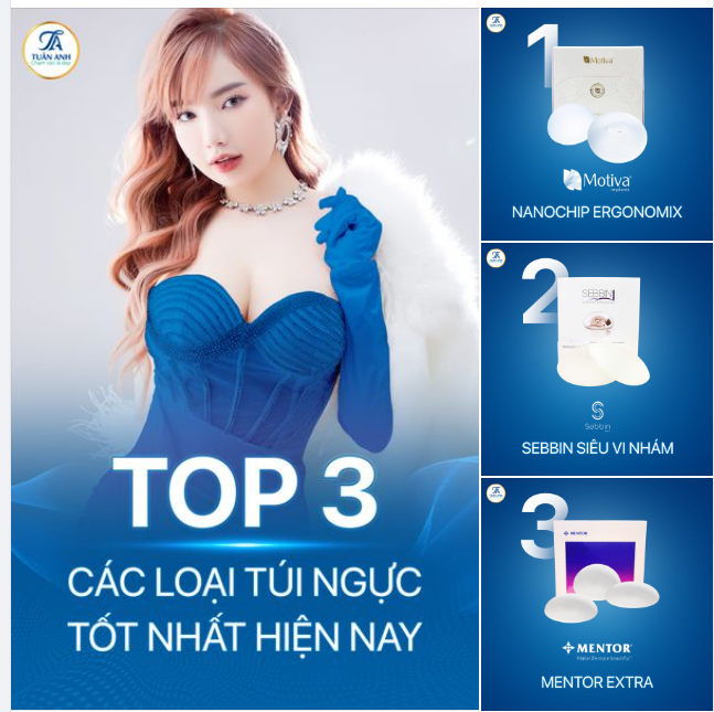 TOP 3 CÁC LOẠI TÚI NGỰC TỐT NHẤT HIỆN NAY