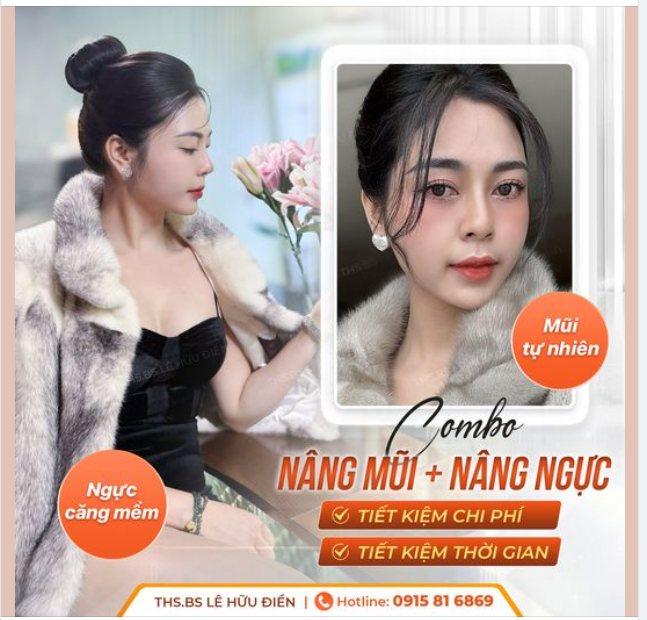 Tết này đẹp xinh với combo Nâng ngực + Nâng mũi