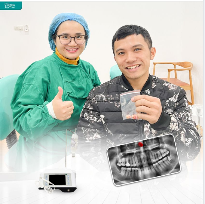 Anh Lê Công Thành - vị khách hàng đến thăm khám và nhổ liên tiếp 3 chiếc răng khôn R18, 28, 38 vì quá đau nhức.