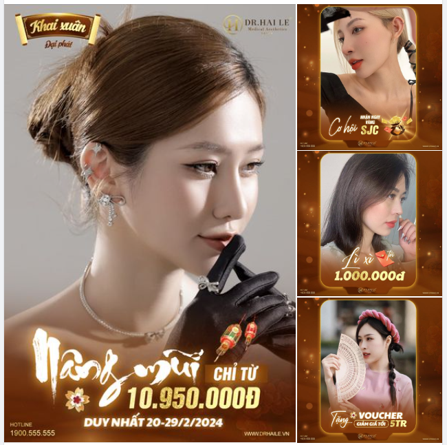 Ưu đãi cực lớn đầu năm dành cho khách hàng đến nâng mũi tại Dr.Hải Lê đây ạ.