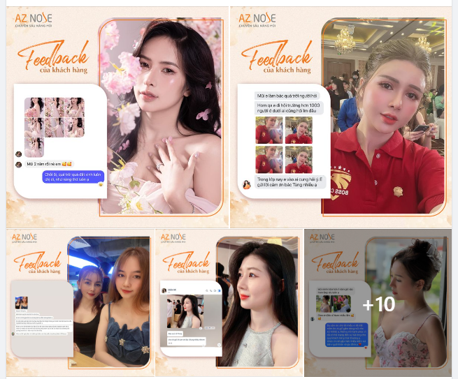 Từng lời, từng chữ khách hàng feedback đều là niềm hân hạnh của đội ngũ AZ NOSE.