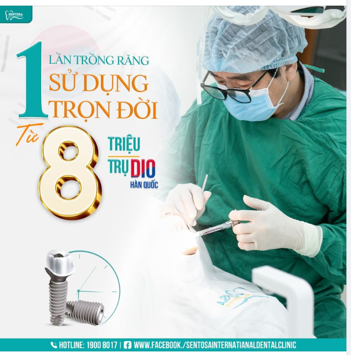 1 LẦN TRỒNG RĂNG, SỬ DỤNG TRỌN ĐỜI TỪ 8 TRIỆU/TRỤ DIO HÀN QUỐC