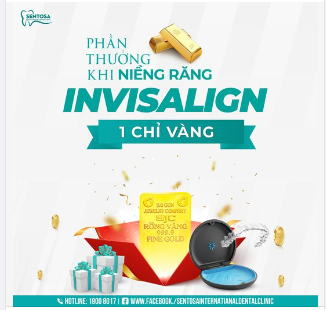 TẶNG 1 CHỈ VÀNG CÓ LÀM NÀNG SAY ĐẮM? QUÀ CỰC SỐC KHI NIỀNG RĂNG INVISALIGN TẠI SENTOSA