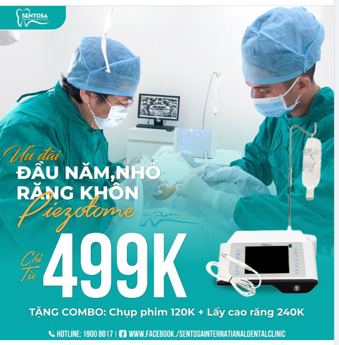 ƯU ĐÃI ĐẦU NĂM, NHỔ RĂNG KHÔN PIEZOTOME TỪ 499K/RĂNG