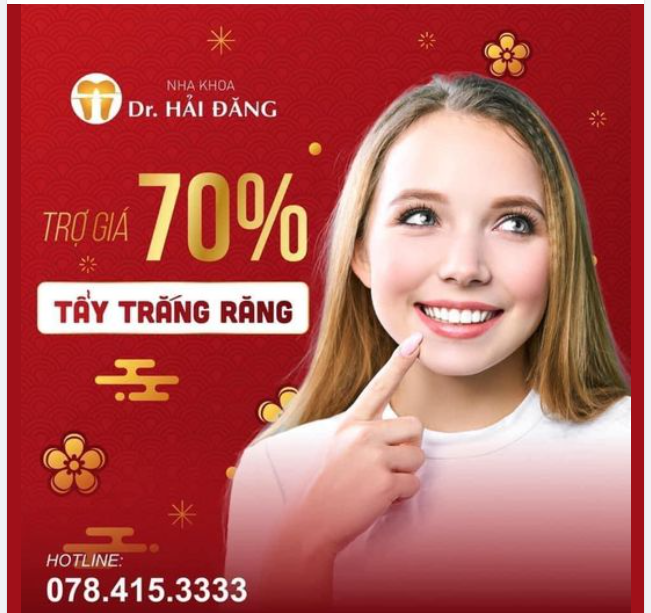Tẩy trắng răng, trợ giá hấp dẫn lên tới 70% nhân dịp tri ân cuối năm.